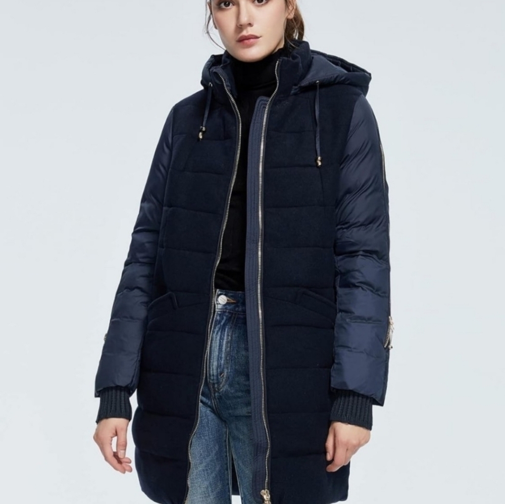 NWT Long black gold womana winter coat large dafer daser